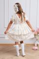 Sukienka dla dziewczynki koronkowa, beżowa na wesele SERENITY -  Ubrania dla dziewczynek Milulove