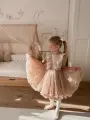 TIULOWA SUKIENKA DLA DZIEWCZYNKI VANESSA BEŻ -  Ubrania dla dziewczynek Milulove