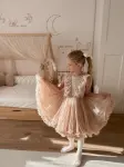 TIULOWA SUKIENKA DLA DZIEWCZYNKI VANESSA BEŻ