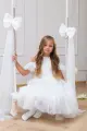 INGRID  sukienka tiulowa  dla dziewczynki na wesele ecru -  Ubrania dla dziewczynek Milulove