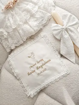 Szatka do chrztu,  jasny ecru Tiffany