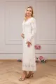 SERENITY , elegancka koronkowa sukienka beżowa, maxi, dla mamy -  Ubrania dla dziewczynek Milulove