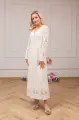 SERENITY , elegancka koronkowa sukienka beżowa, maxi, dla mamy -  Ubrania dla dziewczynek Milulove
