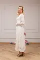 SERENITY , elegancka koronkowa sukienka beżowa, maxi, dla mamy -  Ubrania dla dziewczynek Milulove