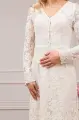 SERENITY , elegancka koronkowa sukienka beżowa, maxi, dla mamy -  Ubrania dla dziewczynek Milulove