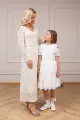 SERENITY , elegancka koronkowa sukienka beżowa, maxi, dla mamy -  Ubrania dla dziewczynek Milulove