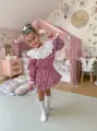 NUNA, Zestaw, komplet koszula i spódnico spodenki dla dziewczynki, burgund -  Ubrania dla dziewczynek Milulove